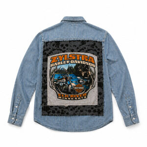Upcycled Ralph Lauren Harley Davidson Denim Shirt